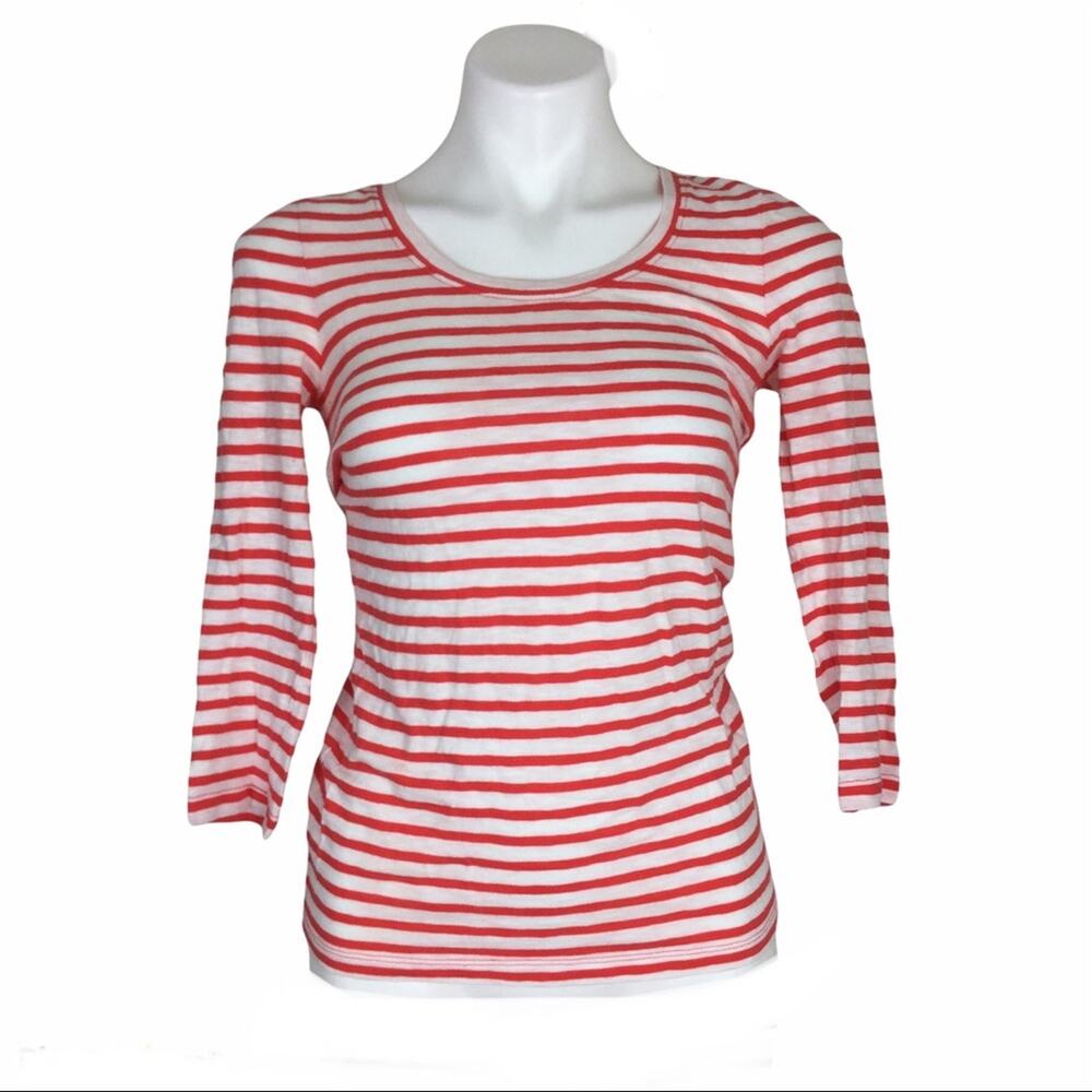 J. Crew Red White Stripe Top Size XS
